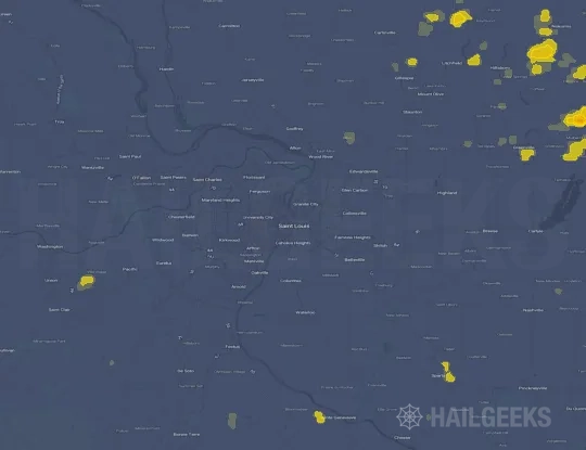 Hail map for Saint Louis, MO