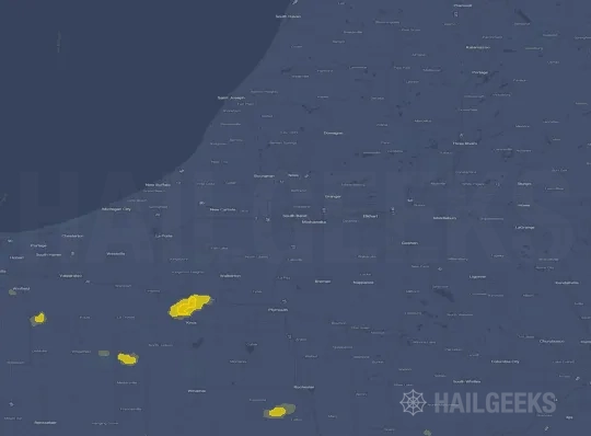 Hail map for South Bend, IN