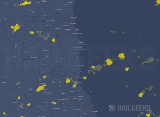 Hail map for Kenosha, WI