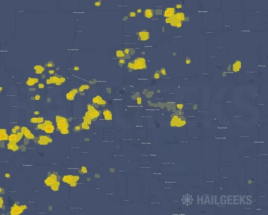 Hail map for Oklahoma City, OK
