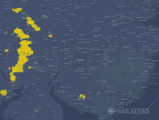 Hail map for Philadelphia, PA
