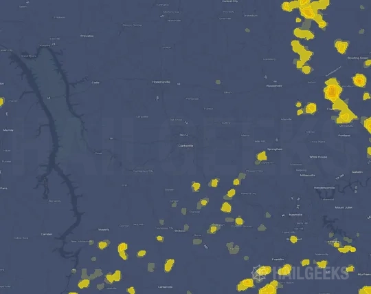Hail map for Clarksville, TN