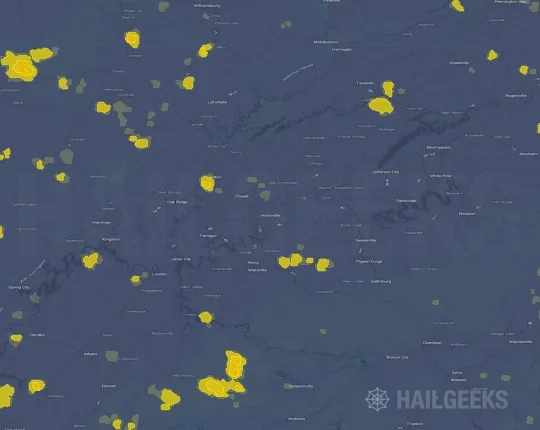Hail map for Knoxville, TN