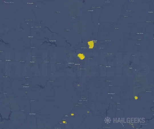 Hail map for Monroe, LA