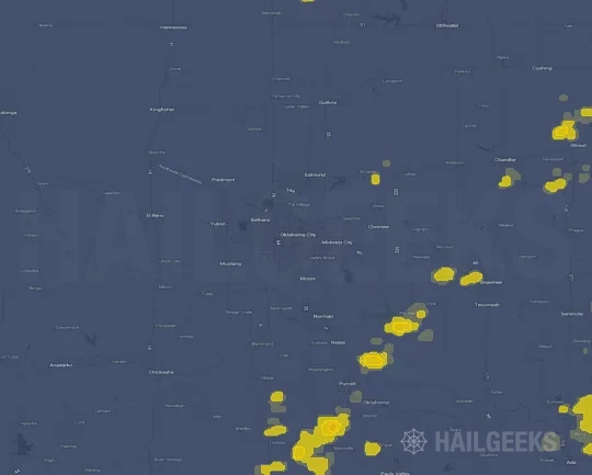 Hail map for Oklahoma City, OK