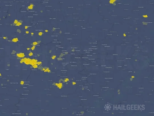 Hail map for Pittsburgh, PA