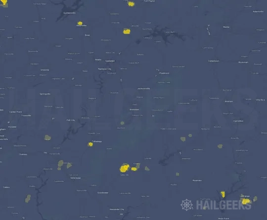 Hail map for Anniston, AL