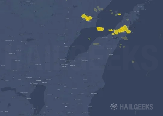 Hail map for Green Bay, WI