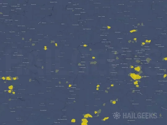Hail map for Weirton, WV