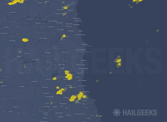 Hail map for Kenosha, WI