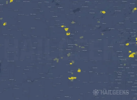 Hail map for Rockford, IL