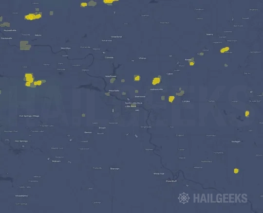 Hail map for Little Rock, AR