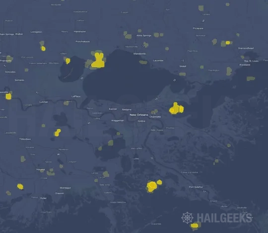 Hail map for New Orleans, LA