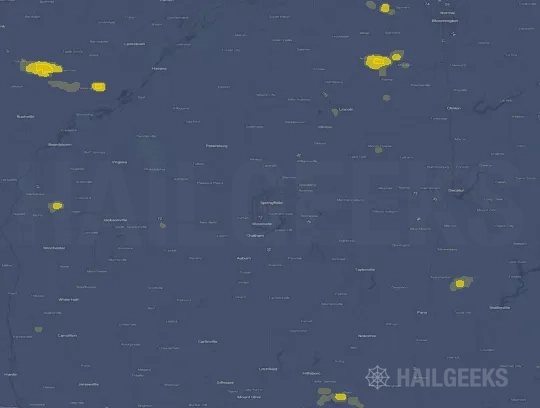 Hail map for Springfield, IL