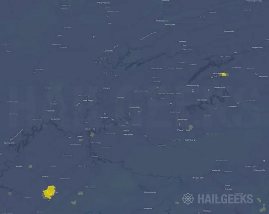 Hail map for Knoxville, TN