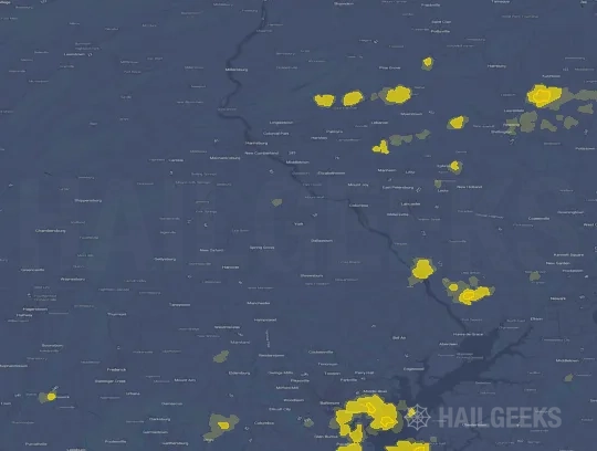 Hail map for York, PA