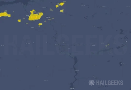 Hail map for Bismarck, ND