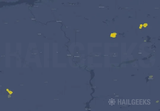 Hail map for Bismarck, ND