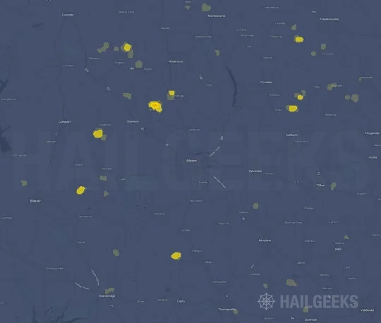 Hail map for Albany, GA