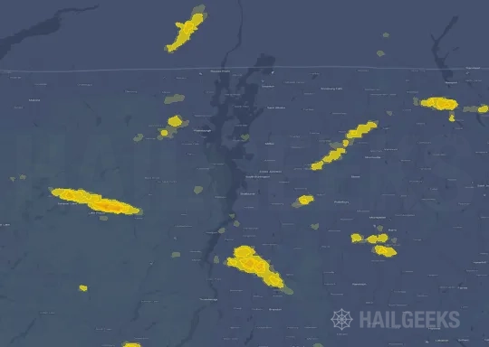Hail map for Burlington, VT