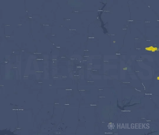 Hail map for Dothan, AL