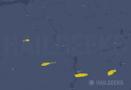 Hail map for Bismarck, ND