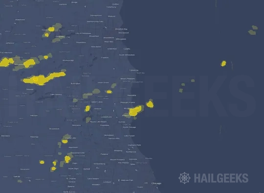 Hail map for Kenosha, WI