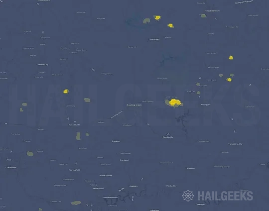 Hail map for Bowling Green, KY