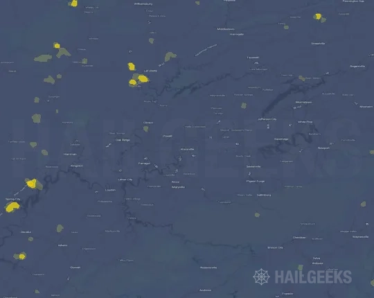 Hail map for Knoxville, TN