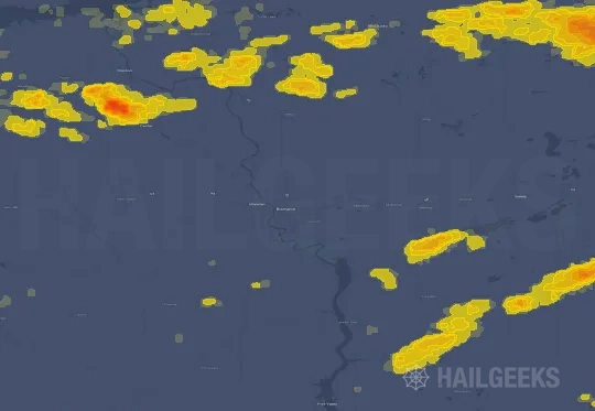 Hail map for Bismarck, ND