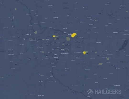 Hail map for Saint Louis, MO