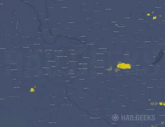 Hail map for Saint Louis, MO