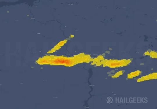 Hail map for Bismarck, ND