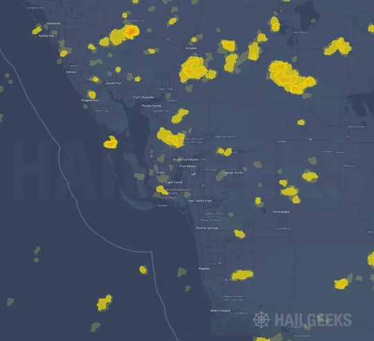 Hail map for Fort Myers, FL