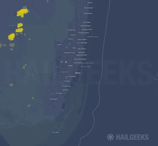 Hail map for Miami, FL