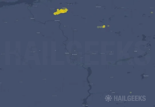 Hail map for Bismarck, ND