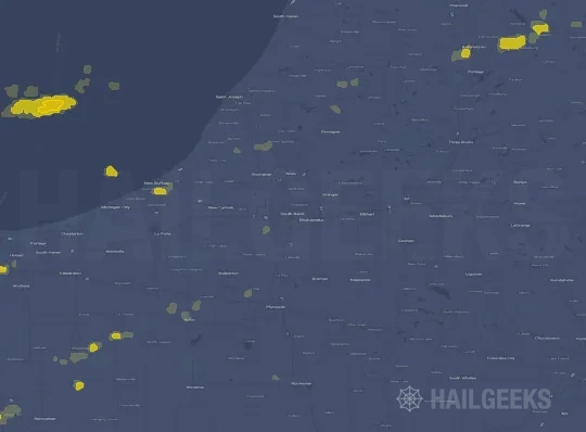 Hail map for South Bend, IN