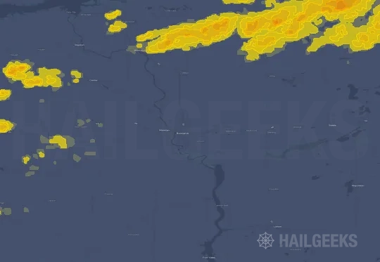 Hail map for Bismarck, ND