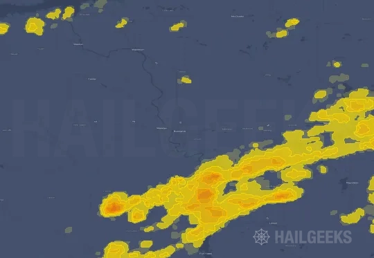 Hail map for Bismarck, ND