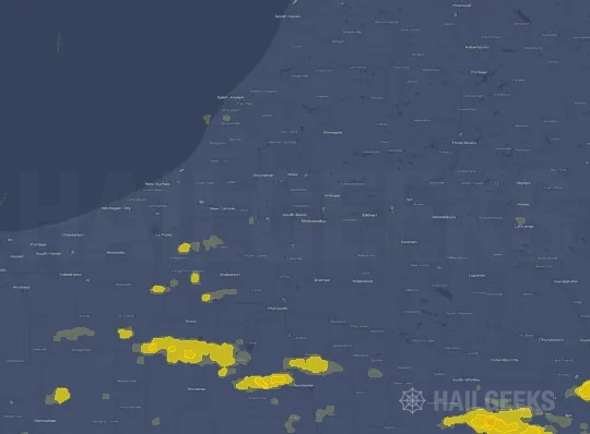 Hail map for South Bend, IN