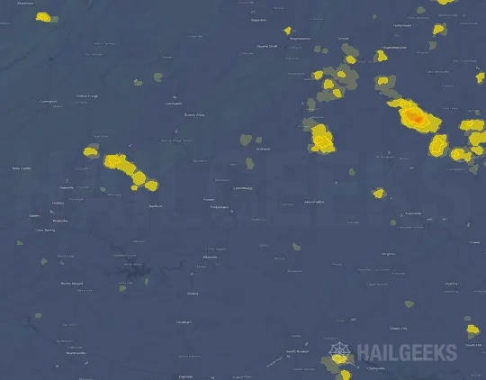 Hail map for Lynchburg, VA