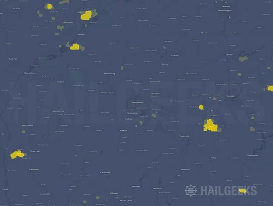 Hail map for Springfield, IL