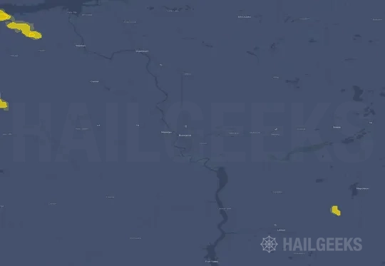Hail map for Bismarck, ND