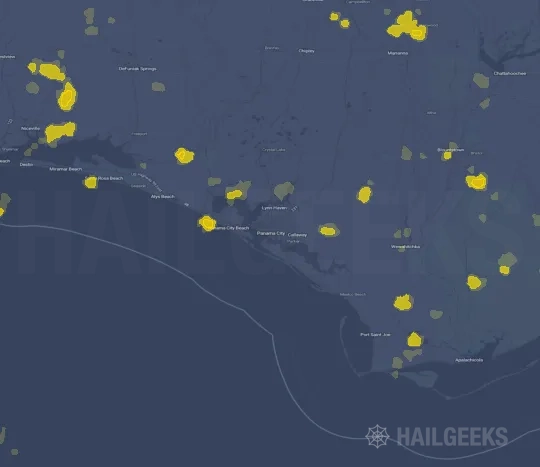 Hail map for Panama City, FL