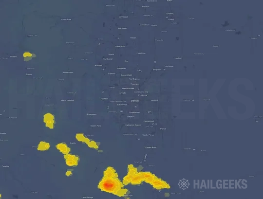 Hail map for Denver, CO