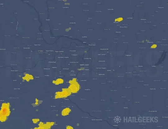 Hail map for Saint Louis, MO
