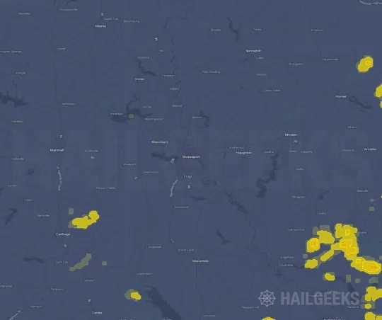 Hail map for Shreveport, LA