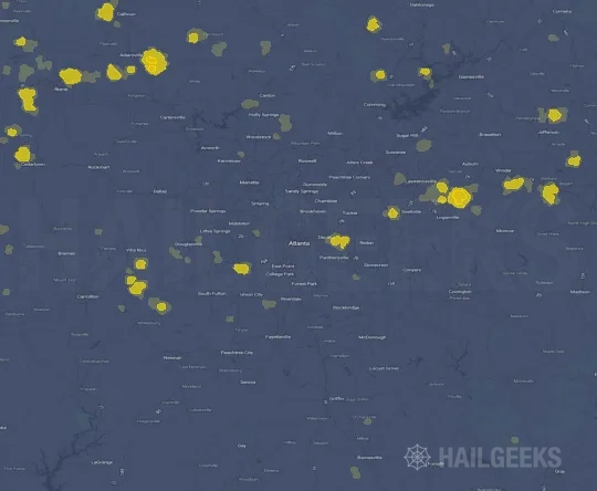 Hail map for Atlanta, GA