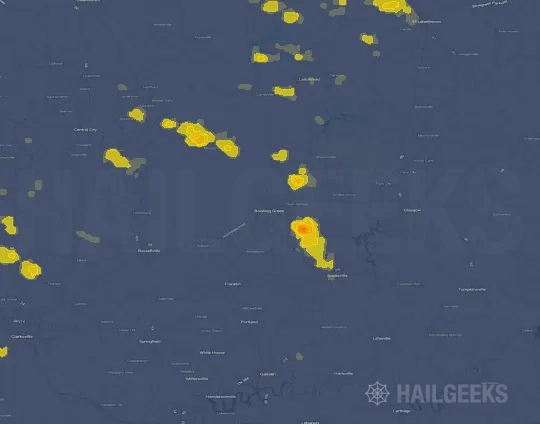 Hail map for Bowling Green, KY