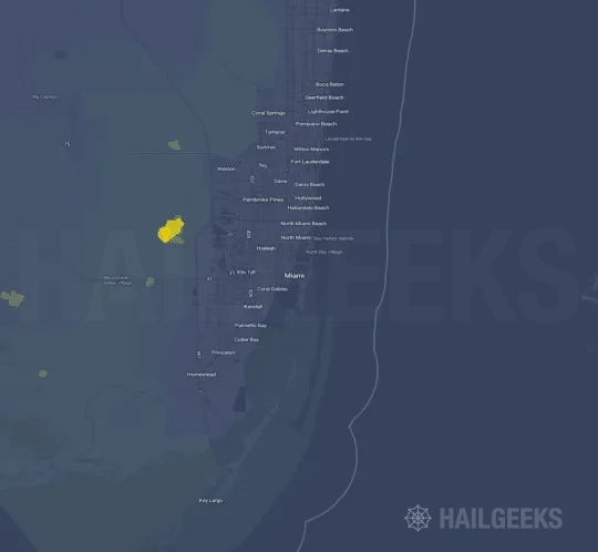 Hail map for Miami, FL